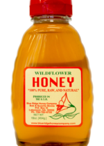 100% Wildflower Raw Honey, 1 lb (454 g) Bottle