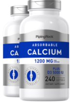 Absorbable Calcium 1200 mg plus D3 5000 IU (per serving), 240 Quick Release Softgels, 2 Bottles