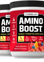 Amino Boost BCAA Powder (Natural Fruit Punch), 16.9 oz (480 g) Bottle, 2 Bottles