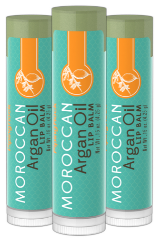 Argan Lip Balm 3 Pack, 0.15 oz (4 g) Tubes, 3 Tubes