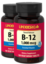 B-12 Timed Release, 1000 mcg, 100 Vegetarian Tablets, 2 Bottles