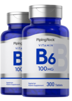 B-6 (Pyridoxine), 100 mg, 300 Tablets, 2 Bottles