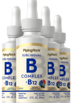 B-Complex Liquid Plus B-12 Sublingual, 1200 mcg, 2 fl oz (59 mL) Dropper Bottle, 4 Bottles
