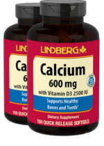 Calcium 600 mg with Vitamin D3 2500 IU, 100 Softgels, 2 Bottles
