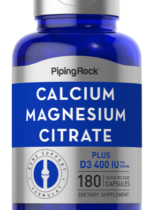 Calcium & Magnesium Citrate Plus D3 (Cal 300mg/Mag 150mg/D3 400IU) (per serving), 180 Quick Release Capsules