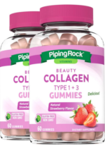 Collagen Type 1 & 3 Gummies (Natural Strawberry), 60 Gummies, 2 Bottles