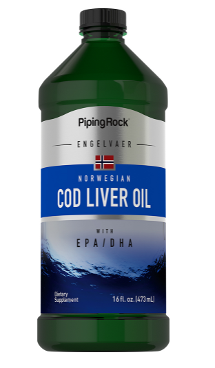 Engelvaer Norwegian Cod Liver Oil (Plain), 16 fl oz (473 mL) Bottle