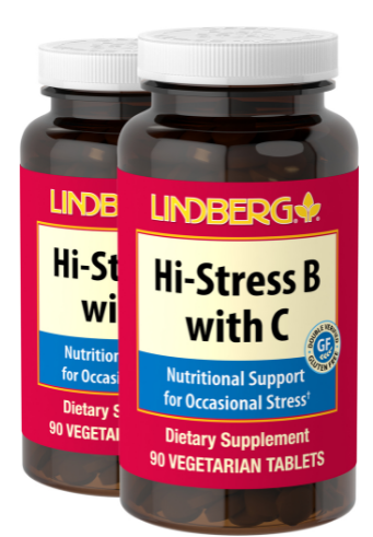 Hi-Stress B with C, 90 Vegetarian Tablets, 2 Bottles