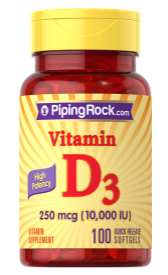 High Potency Vitamin D3, 10,000 IU, 100 Quick Release Softgels