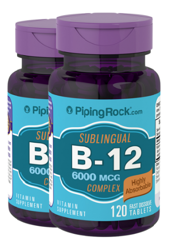 Methylcobalamin B-12 Complex (Sublingual), 6000 mcg, 120 Fast Dissolve Tablets, 2 Bottles