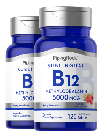 Methylcobalamin B-12 (Sublingual), 5000 mcg, 120 Fast Dissolve Tablets, 2 Bottles