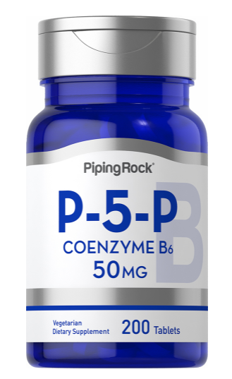 P-5-P (Pyridoxal 5-Phosphate) Coenzymated Vitamin B-6, 50 mg, 200 Tablets