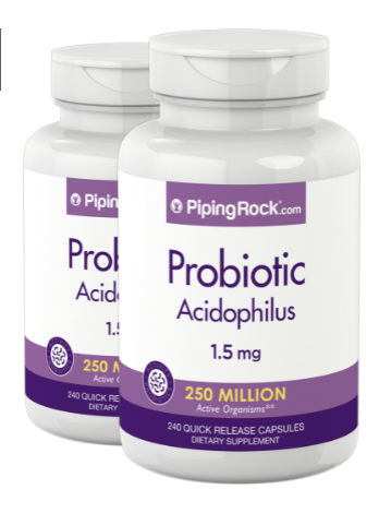 Probiotic Acidophilus 250 Million Organisms, 240 Quick Release Capsules, 2 Bottles