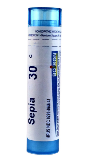 Sepia 30C Homeopathic for Bloating & Lower Back Pain During Menstruation, 80 Pellets