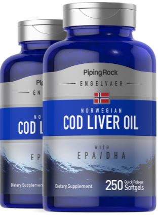 Supreme Engelvaer Norwegian Cod Liver Oil, 250 Quick Release Softgels, 2 Bottles