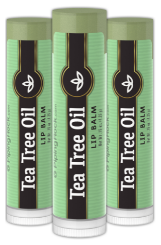 Tea Tree Oil Lip Balm 3 Pack, 0.15 oz (4 g) Tubes, 3 Tubes