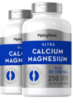 Ultra Calcium Magnesium Plus D3 (Cal 1000mg/Mag 500mg/D3 1000IU) (per serving), 250 Coated Caplets, 2 Bottles