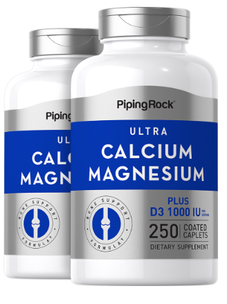 Ultra Calcium Magnesium Plus D3 (Cal 1000mg/Mag 500mg/D3 1000IU) (per serving), 250 Coated Caplets, 2 Bottles