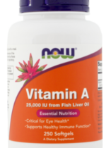 Vitamin A (Fish Oil), 25000 IU, 250 Softgels