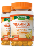 Vitamin D3 Gummies (Natural Pineapple), 2000 IU, 70 Vegetarian Gummies, 2 Bottles
