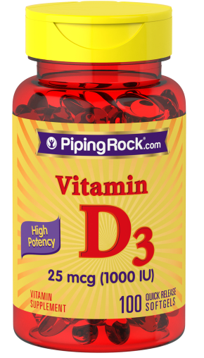 Vitamin D3 high potency 25mcg (1000 iu) 100 quick release soft gels