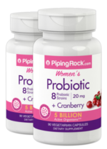 Women’s Probiotic 8 Strains 5 Billion Organisms plus Cranberry, 90 Vegetarian Capsules, 2 Bottles