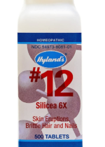 #12 Silicea 6X Cell Salt - Homeopathic Formula for Skin Eruptions, Brittle Hair & Nails, 500 Tablets