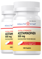 Acetaminophen 500 mg, Compare to TYLENOL , 100 Caplets, 2 Bottles