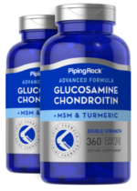 Advanced Double Strength Glucosamine Chondroitin MSM Plus Turmeric, 360 Coated Caplets, 2 Bottles