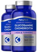 Advanced Triple Strength Glucosamine Chondroitin MSM Plus Turmeric, 360 Coated Caplets, 2 Bottles