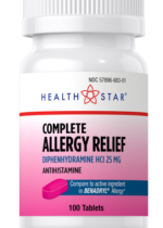 Antihistamine Diphenhydramine HCl 25 mg (Allergy Relief), Compare to Benadryl , 100 Tablets