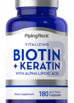 Biotin 5000 mcg (5mg) Plus Keratin, 180 Quick Release Capsules