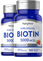 Biotin Fast Dissolve Tablets, 5000 mcg, 165 Fast Dissolve Tablets, 2 Bottles