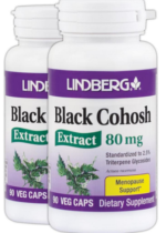 Black Cohosh Standardized, 80 mg, 90 Vegetarian Capsules, 2 Bottles