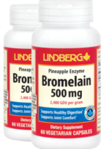 Bromelain Pineapple Enzyme (2400 GDU/g), 500 mg, 60 Vegetarian Capsules, 2 Bottles