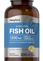 Burp Free Coated Omega-3 Fish Oil, 1200 mg, 200 Burp-Free Softgels