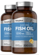 Burp Free Coated Omega-3 Fish Oil, 1200 mg, 200 Burp-Free Softgels, 2 Bottles