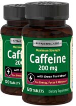Caffeine 200 mg with Green Tea Extract, 120 Tablets, 2 Bottles