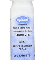 Carbo Vegetabilis 30X Homeopathic Formula for Nausea, Heartburn & Gas, 250 Tablets