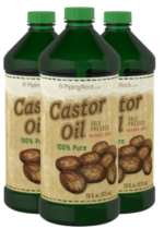 Castor Oil (Cold Pressed) Hexane Free, 16 fl oz (473 mL) Bottle, 3 Bottles