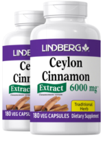 Ceylon Cinnamon Extract, 6000 mg, 180 Vegetarian Capsules, 2 Bottles