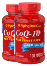 CoQ10 with Red Yeast Rice, 100 Quick Release Capsules, 2 Bottles
