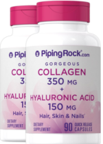 Collagen 350 mg + Hyaluronic Acid 150 mg, 90 Quick Release Capsules, 2 Bottles