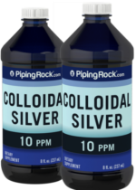 Colloidal Silver Liquid 10 ppm, 8 fl oz (237 mL) Bottle, 2 Bottles