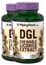 DGL Licorice Root Chewable Mega Potency (Deglycyrrhizinated), 4000 mg (per serving), 120 Chewable Tablets, 2 Bottles