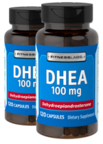 DHEA, 100 mg, 120 Capsules, 2 Bottles