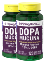 DOPA Mucuna Pruriens Standardized, 350 mg, 120 Quick Release Capsules, 2 Bottles
