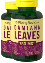 Damiana Leaves, 750 mg, 180 Quick Release Capsules, 2 Bottles