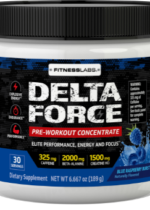 Delta Force Pre-Workout Concentrate Powder (Blue Raspberry Burst), 6.6 oz (189 g) Bottle