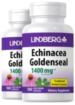 Echinacea Goldenseal, 1400 mg (per serving), 100 Vegetarian Capsules, 2 Bottles